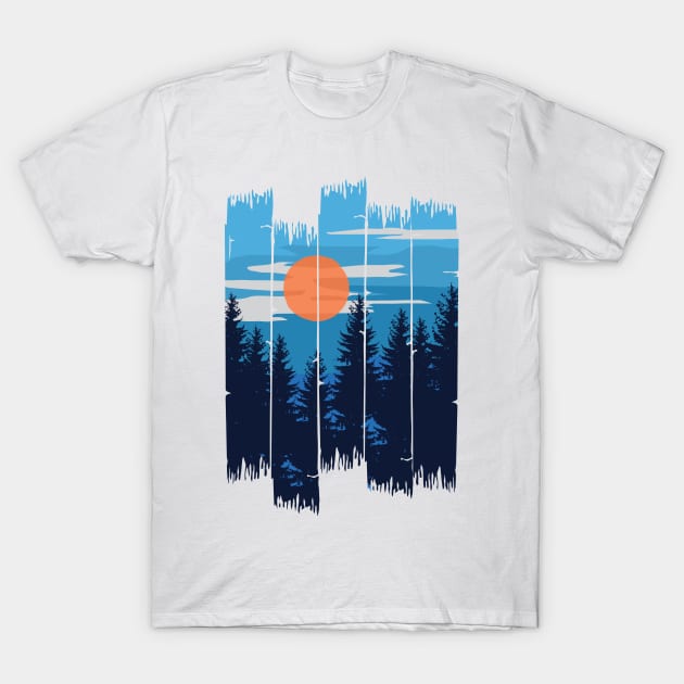 Blue landscape T-Shirt by HANART